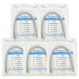 5Pack AG Dental Arch Wires Orthodontic Super Elastic NITI Round Rectangle Archwire Lower/Upper 012/014/016/018/020/16x16/16x22