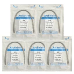 5Pack AG Dental Arch Wires Orthodontic Super Elastic NITI Round Rectangle Archwire Lower/Upper 012/014/016/018/020/16x16/16x22