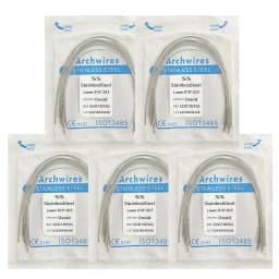 5Pack AG Dental Arch Wires Orthodontic Super Elastic NITI Round Rectangle Archwire Lower/Upper 012/014/016/018/020/16x16/16x22