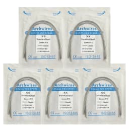 5Pack AG Dental Arch Wires Orthodontic Super Elastic NITI Round Rectangle Archwire Lower/Upper 012/014/016/018/020/16x16/16x22