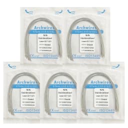 5Pack AG Dental Arch Wires Orthodontic Super Elastic NITI Round Rectangle Archwire Lower/Upper 012/014/016/018/020/16x16/16x22