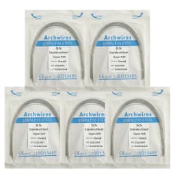 5Pack AG Dental Arch Wires Orthodontic Super Elastic NITI Round Rectangle Archwire Lower/Upper 012/014/016/018/020/16x16/16x22