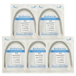 5Pack AG Dental Arch Wires Orthodontic Super Elastic NITI Round Rectangle Archwire Lower/Upper 012/014/016/018/020/16x16/16x22