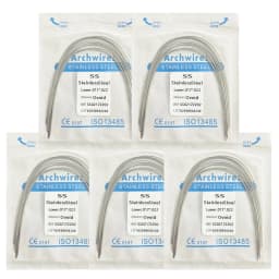 5Pack AG Dental Arch Wires Orthodontic Super Elastic NITI Round Rectangle Archwire Lower/Upper 012/014/016/018/020/16x16/16x22