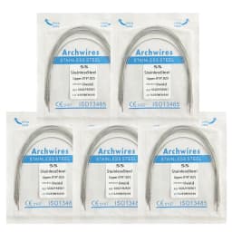 5Pack AG Dental Arch Wires Orthodontic Super Elastic NITI Round Rectangle Archwire Lower/Upper 012/014/016/018/020/16x16/16x22