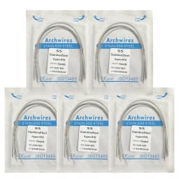 5Pack AG Dental Arch Wires Orthodontic Super Elastic NITI Round Rectangle Archwire Lower/Upper 012/014/016/018/020/16x16/16x22