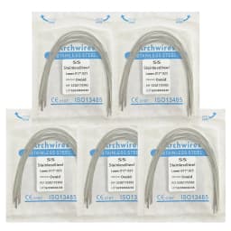 5Pack AG Dental Arch Wires Orthodontic Super Elastic NITI Round Rectangle Archwire Lower/Upper 012/014/016/018/020/16x16/16x22