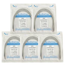 5Pack AG Dental Arch Wires Orthodontic Super Elastic NITI Round Rectangle Archwire Lower/Upper 012/014/016/018/020/16x16/16x22
