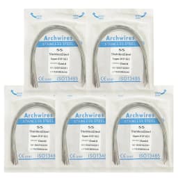 5Pack AG Dental Arch Wires Orthodontic Super Elastic NITI Round Rectangle Archwire Lower/Upper 012/014/016/018/020/16x16/16x22