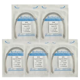 5Pack AG Dental Arch Wires Orthodontic Super Elastic NITI Round Rectangle Archwire Lower/Upper 012/014/016/018/020/16x16/16x22