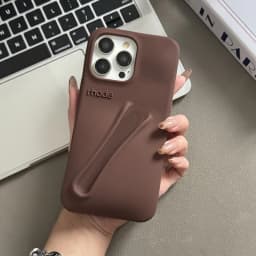 For iPhone 16 12 13 14 15 11 Pro Max Plus 17 Fashion Rhode Phone Case Gray Toast Espresso Ribbon Lip Gloss Holder Silicone Cover