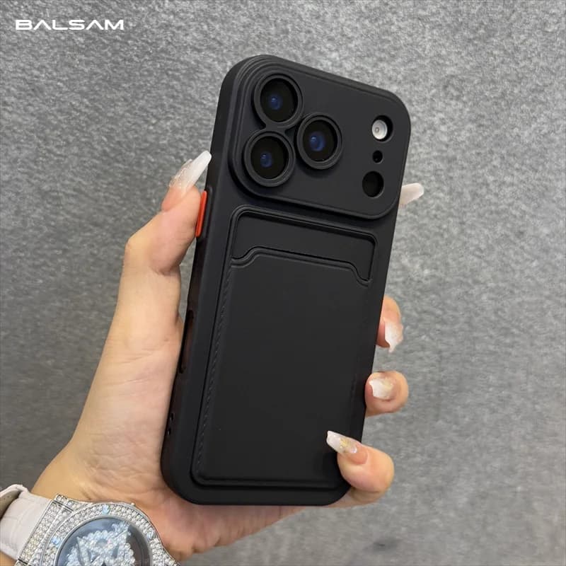Luxury Soft Silicone Wallet Case For iPhone 17 Air 16E 15 14 Plus 13 12 Mini 11 Pro Max XR XS Shockproof Card Holder Slot Cover