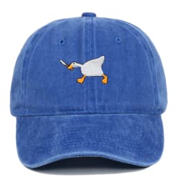 Embroidered baseball cap with goose pattern for men and women, casual and fashionable city style duckbill cap