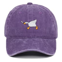 Embroidered baseball cap with goose pattern for men and women, casual and fashionable city style duckbill cap