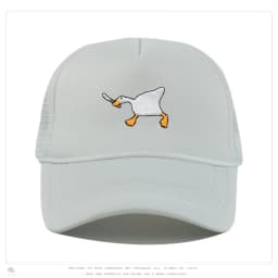 Embroidered baseball cap with goose pattern for men and women, casual and fashionable city style duckbill cap