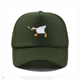 Embroidered baseball cap with goose pattern for men and women, casual and fashionable city style duckbill cap