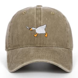 Embroidered baseball cap with goose pattern for men and women, casual and fashionable city style duckbill cap