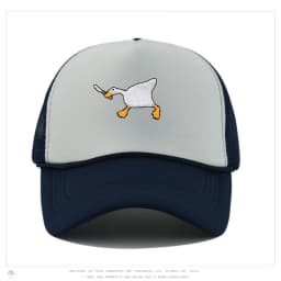 Embroidered baseball cap with goose pattern for men and women, casual and fashionable city style duckbill cap