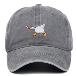 Embroidered baseball cap with goose pattern for men and women, casual and fashionable city style duckbill cap
