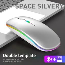 Wireless Mouse 2.4GHz Bluetooth Rechargeable Mouse Quiet Ergonomic Gaming Mouse With USB Backlight 1600DPI Mouse For PC Laptops