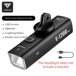 TOSUOD Bicycle Front Light 1500 Lumens 4800mAh Bike Light Splash Resistant Water USB Charging Cycling Lamp Accessories