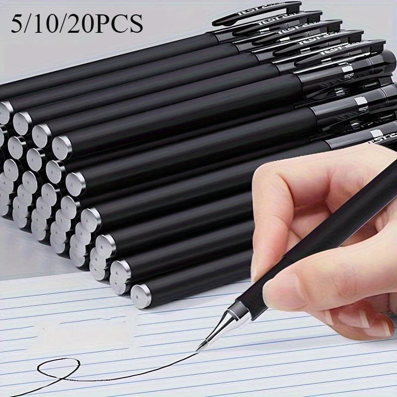 5/10/20pcs Quick-Drying Gel Pens, 0.5mm Fine Tip, Black Ink - Ideal Choice for Office and School Clean For School Office Use Onl