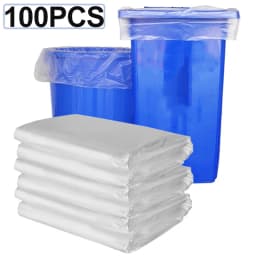 100PCS/300PCS Large Waste Garbage Bag Black Transparent Thickened Garbage Bags Outdoor Restauran Kitchen Disposable Trash Bags