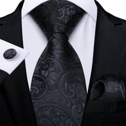 Men Tie Orange Paisley Luxury Polyester Wedding Prom 8cm Necktie Set Pocket Square Cufflinks Gift for Husband Men Accessory