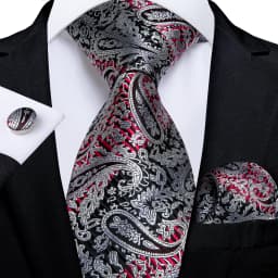 Men Tie Orange Paisley Luxury Polyester Wedding Prom 8cm Necktie Set Pocket Square Cufflinks Gift for Husband Men Accessory