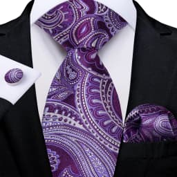 Men Tie Orange Paisley Luxury Polyester Wedding Prom 8cm Necktie Set Pocket Square Cufflinks Gift for Husband Men Accessory