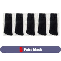 Women Girls Thick Five Finger Socks Winter Warm Colorful Coral Fleece Fluffy Toe Socks Soft Cozy Hosiery Female Floor Slippers