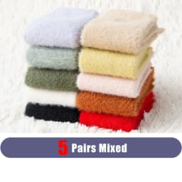 Women Girls Thick Five Finger Socks Winter Warm Colorful Coral Fleece Fluffy Toe Socks Soft Cozy Hosiery Female Floor Slippers