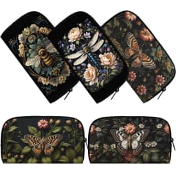 Cute Bee Dragonfly Moth Butterfly Wallet Fantasy Honey Bee Flowers Money Bags ID Credit Card Holder Insects Long Clutch Pouch