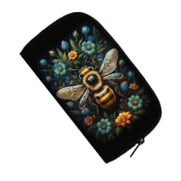 Cute Bee Dragonfly Moth Butterfly Wallet Fantasy Honey Bee Flowers Money Bags ID Credit Card Holder Insects Long Clutch Pouch