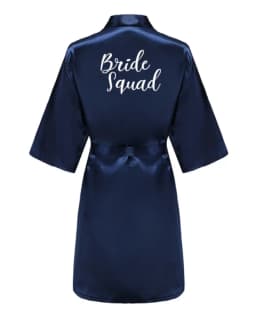 Satin Silk Robes Plus Size Wedding Bathrobe Bride Bridesmaid Mother Maid of Honor Gown Women Clothing Sleepwear Navy Blue