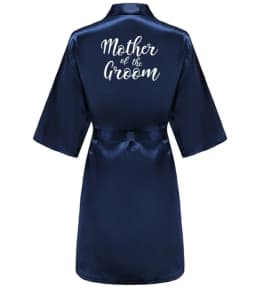 Satin Silk Robes Plus Size Wedding Bathrobe Bride Bridesmaid Mother Maid of Honor Gown Women Clothing Sleepwear Navy Blue