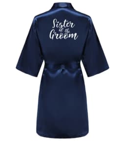 Satin Silk Robes Plus Size Wedding Bathrobe Bride Bridesmaid Mother Maid of Honor Gown Women Clothing Sleepwear Navy Blue