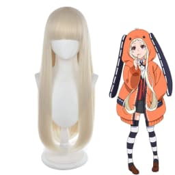 Cosplay Wig for Kakegurui Compulsive, Black Long Straight Synthetic Costume Wig for Halloween Party