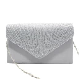 Women'S Fashion Elegant Clutches Trend Satin Rhinestone Shoulder Bag With Thin Chain Party Banquet Dress Matching Evening Bags