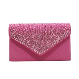 Women'S Fashion Elegant Clutches Trend Satin Rhinestone Shoulder Bag With Thin Chain Party Banquet Dress Matching Evening Bags