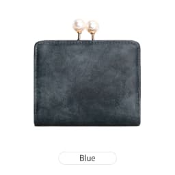 Women's Wallet Short Compact Three Layer LargeCapacity Retro Pearl Wallet High QualityPU Leather Multi Card Seat/Coin ZeroWallet