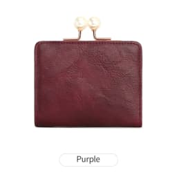 Women's Wallet Short Compact Three Layer LargeCapacity Retro Pearl Wallet High QualityPU Leather Multi Card Seat/Coin ZeroWallet