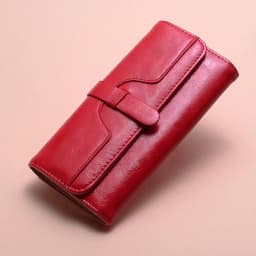 Genuine Leather Women's Long Wallet with RFID Protection - Multi Card Holder & Zipper Coin Pocket, Phone Bag Purse