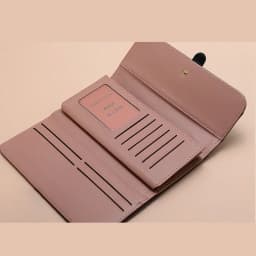 Genuine Leather Women's Long Wallet with RFID Protection - Multi Card Holder & Zipper Coin Pocket, Phone Bag Purse