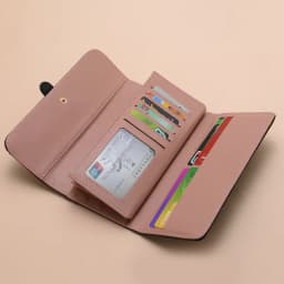 Genuine Leather Women's Long Wallet with RFID Protection - Multi Card Holder & Zipper Coin Pocket, Phone Bag Purse