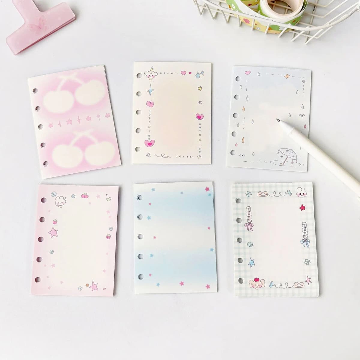 M5 5Holes 60Sheet Loose Leaf Notebook Refill Loosening Index Memo Planning Series Simplified Alien Bookmark Memo Notes