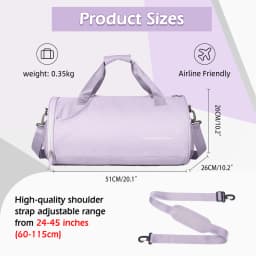 Gym Duffel Bag for Women,Daypack for Sports Gyms and Weekend Getaway,Waterproof Travel Bag with Shoe and Wet Clothes Compartment