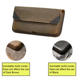 1pcGenuine Leather Waist Bag for Men, Casual Flip Cover, Phone Holster Case with Belt Clip, Mobile Phone Pouch for iPhone 15