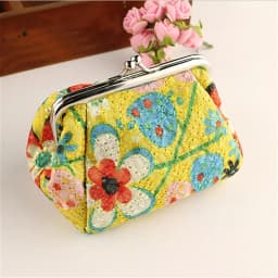 Women's Stylish Kiss Lock Storage Bag For Lipstick & Key,Floral Pattern Coin Purse