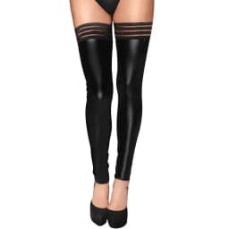 Women Sexy Latex Tights Pantyhose Patent Leather Lace Thigh Socks Stockings For Party Club Wear Hot Lingerie